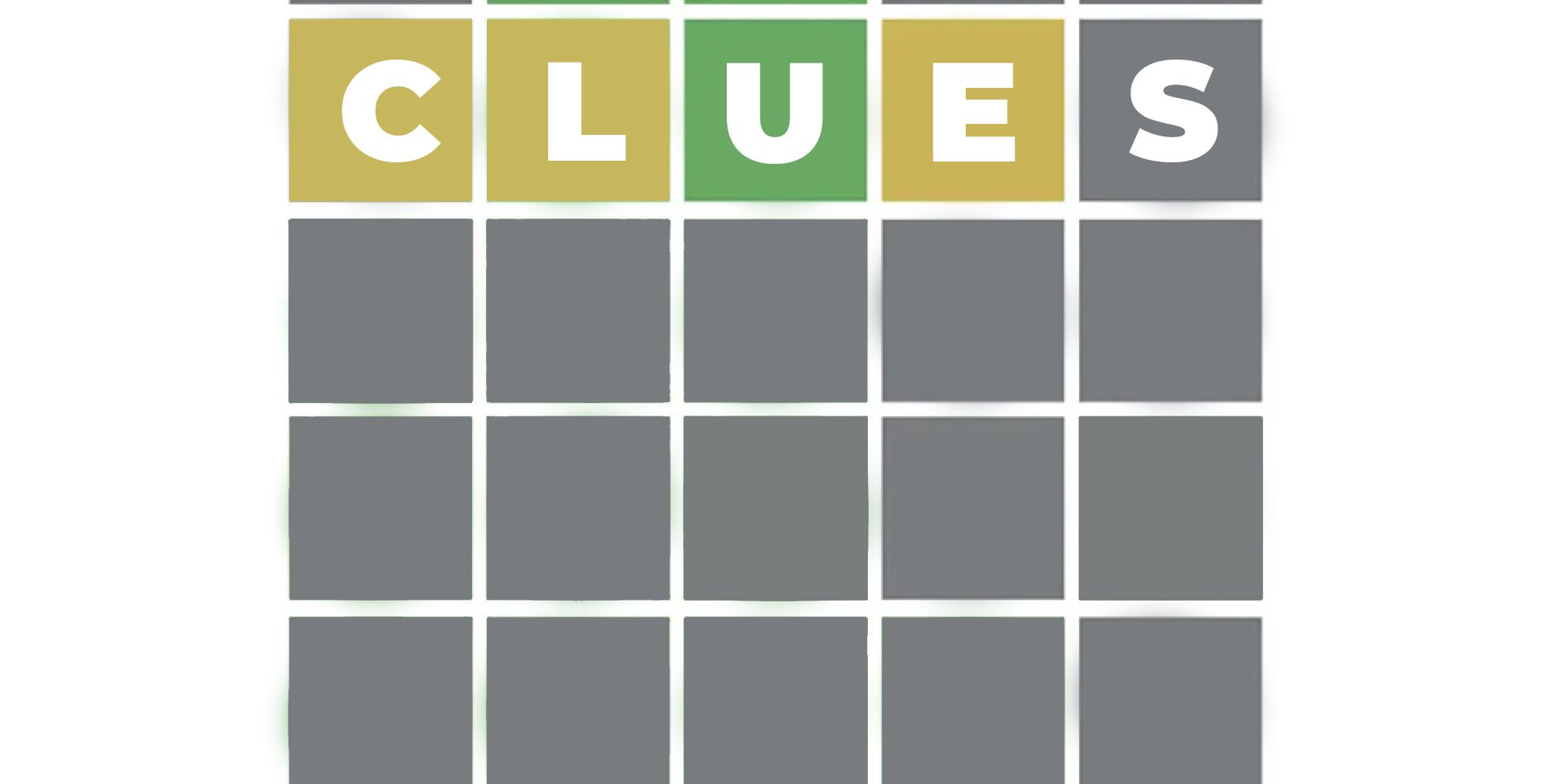 A Wordle grid that says 'CLUES'.