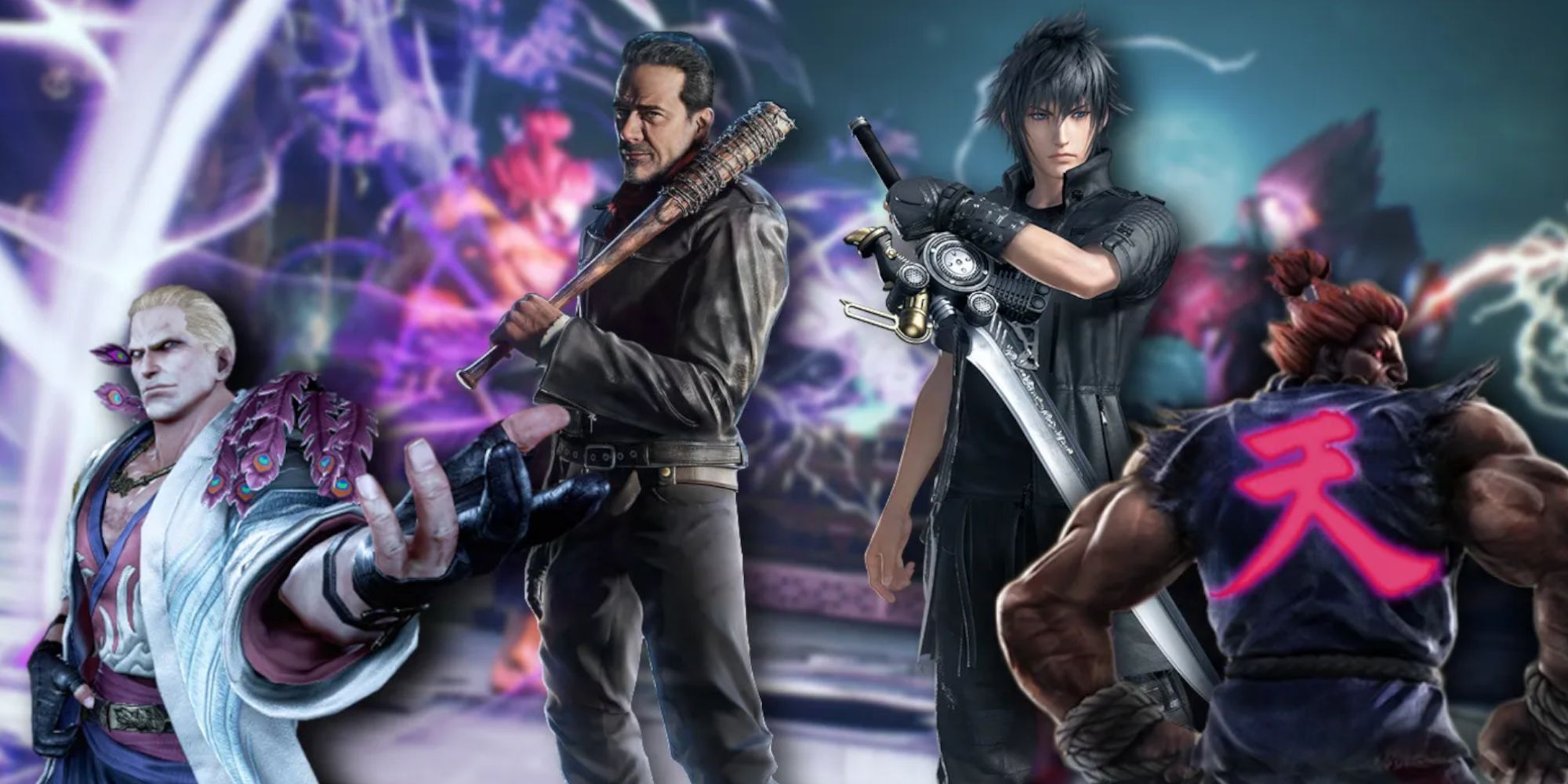 Tekken guest characters - Geese, Negan, Noctis, and Akuma