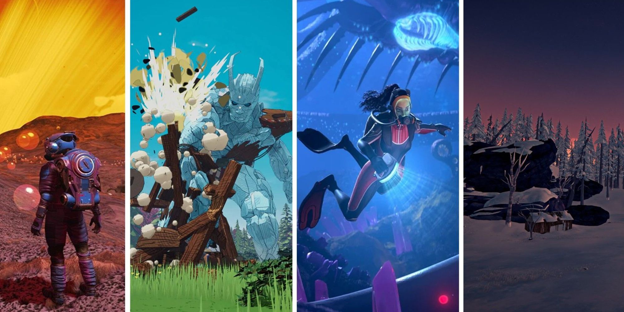 Nintendo Switch Best Survival Games - Subnautica, No Man's Sky, The Long Dark, Tribes of Midgard