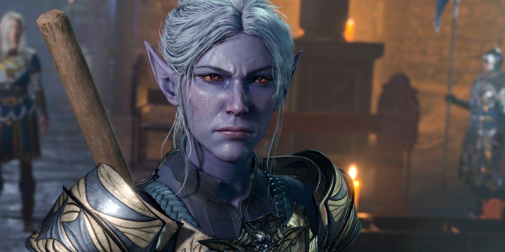 Baldur's Gate 3 screenshot of Minthara looking mad.