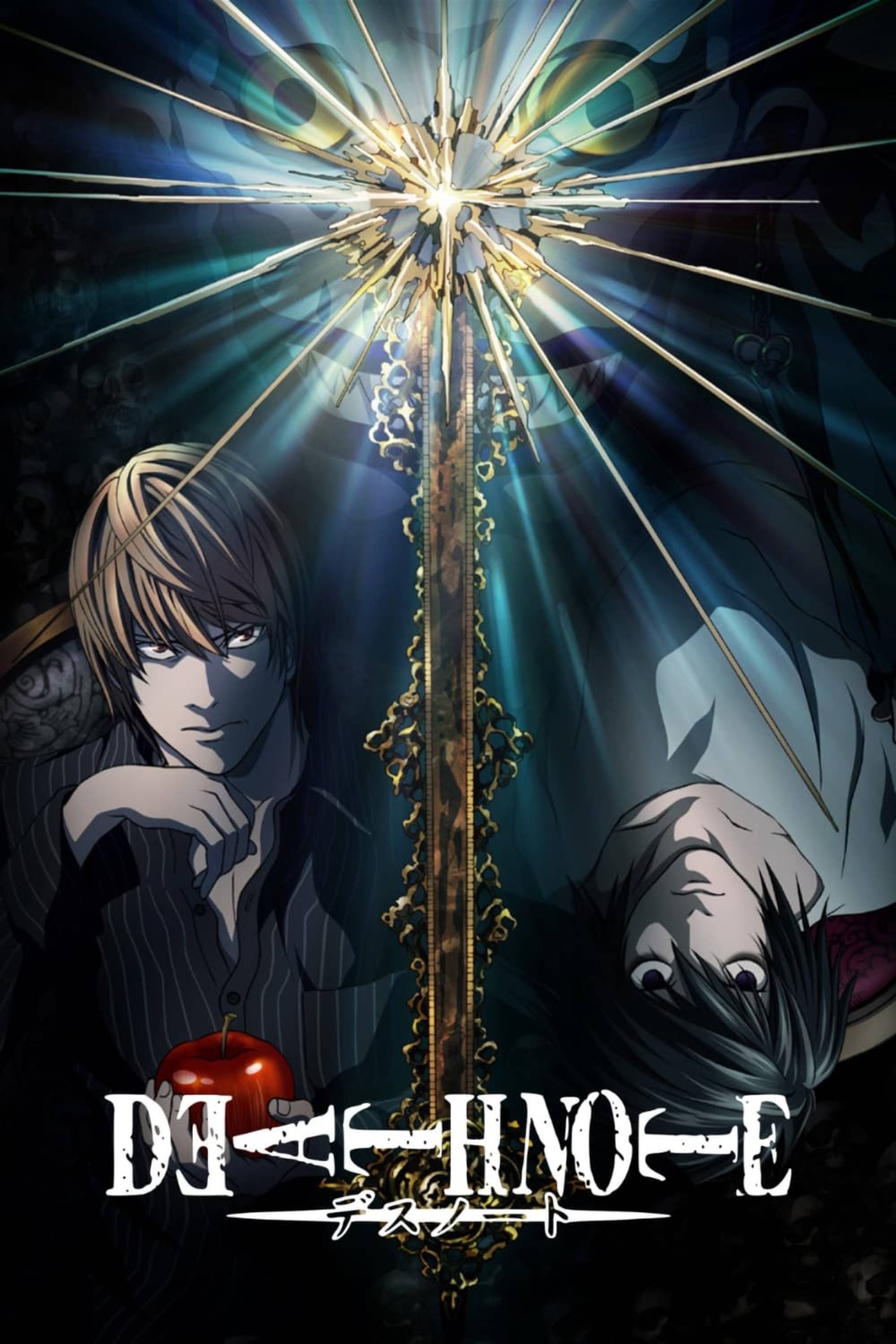 Death Note Anime Key Art with Light Yagami and L.