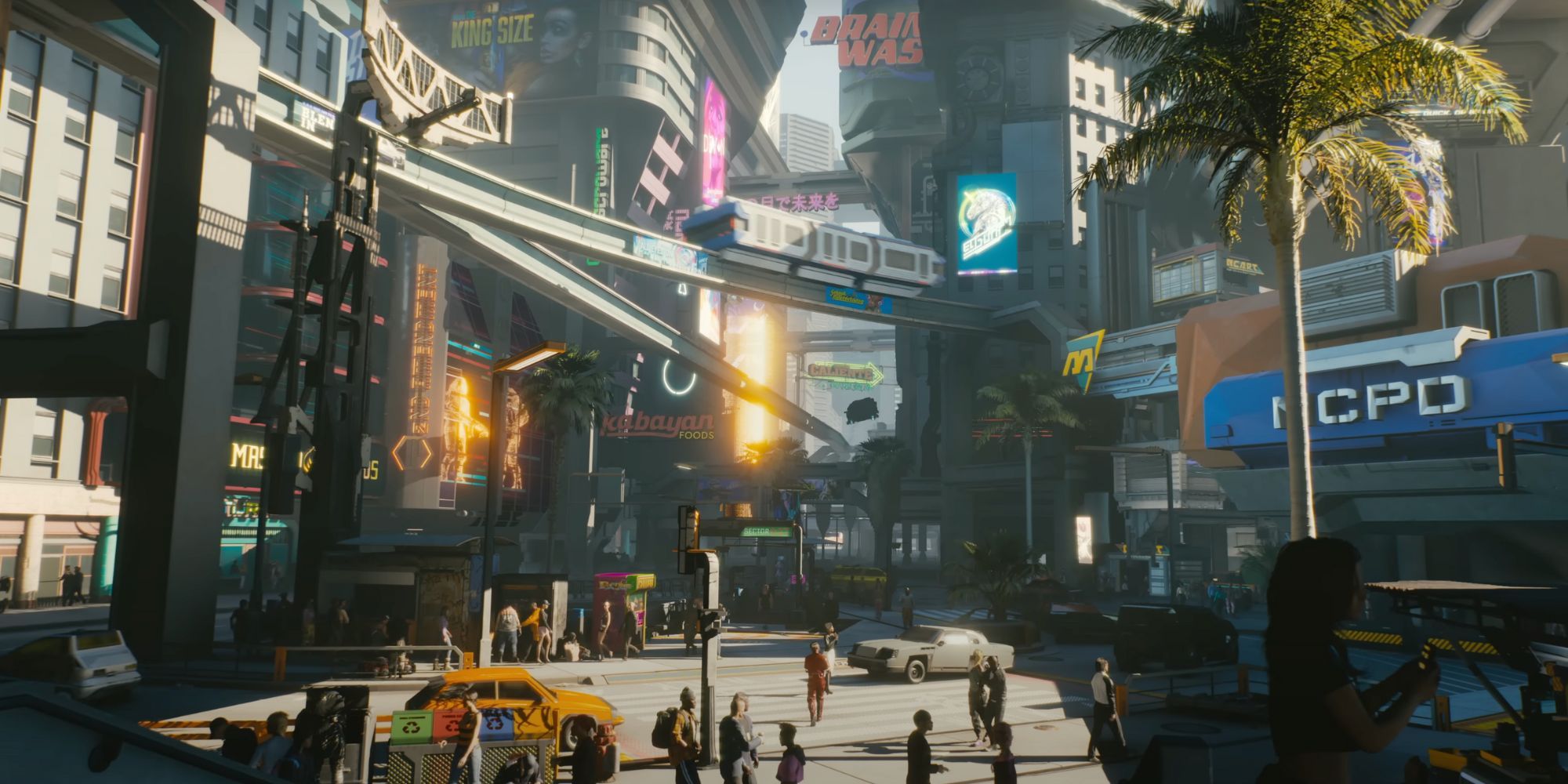 Night City during the day in Cyberpunk 2077