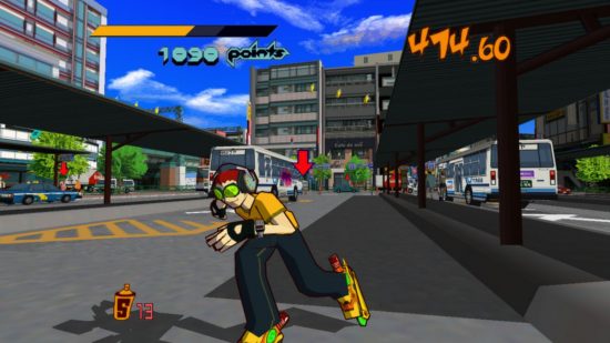 Best skateboard games: rollerblading through a futuristic city in Jet Set Radio