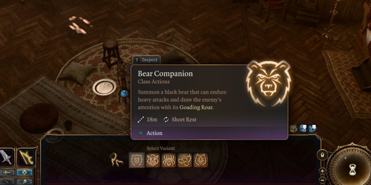 Baldur's Gate 3 Ranger Animal Companion Bear BG3