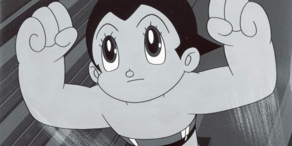 Astro Boy Black and White Flying