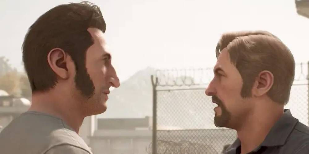 Leo And Vincent facing each other in prison in A Way Out.