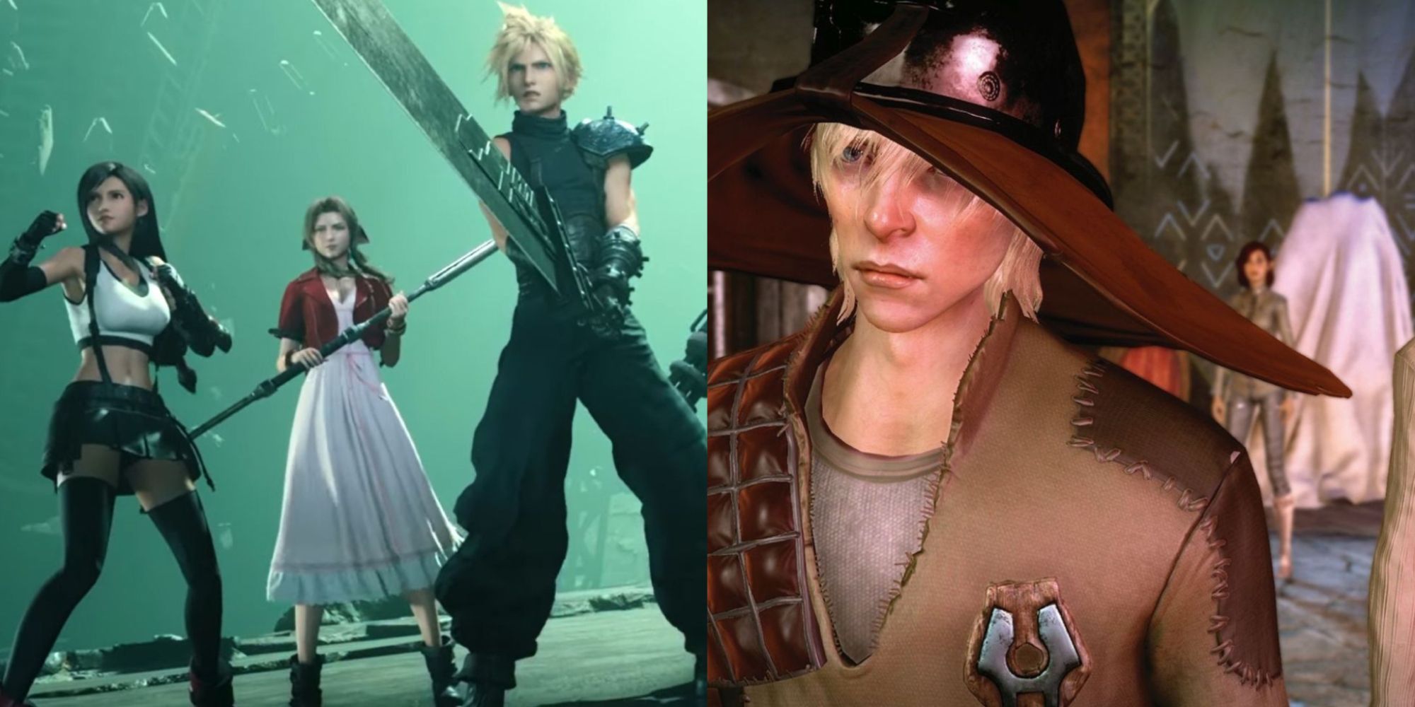 Party-based ARPGs Featured Split Image Final Fantasy 7 Remake And Dragon Age Inquisition