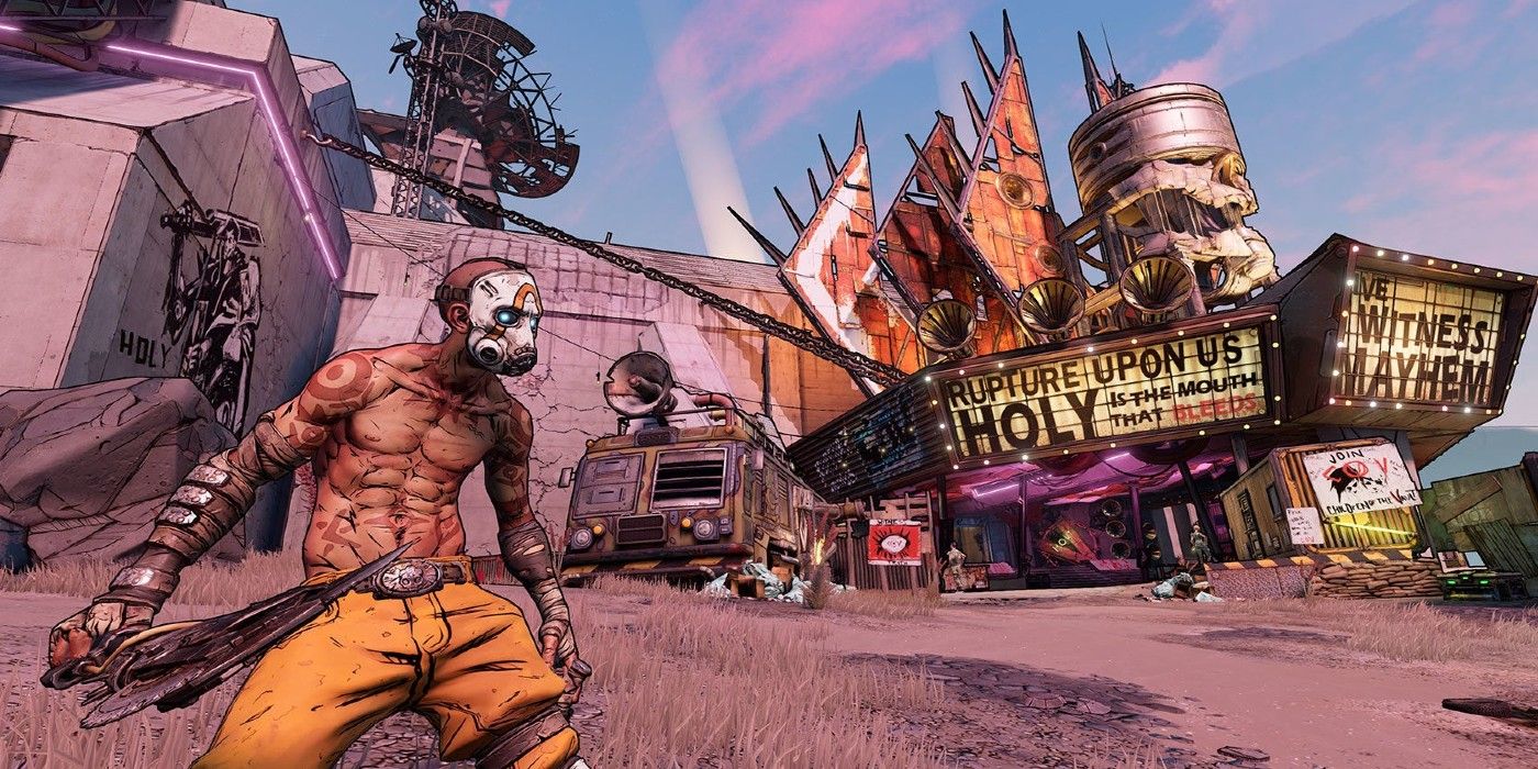 Borderlands 3 screenshot of Bandit next to a structure.