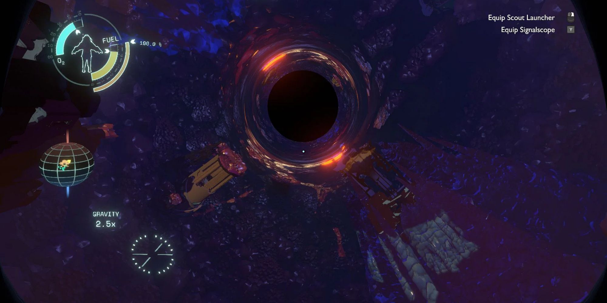 Outer Wilds Black Hole in space