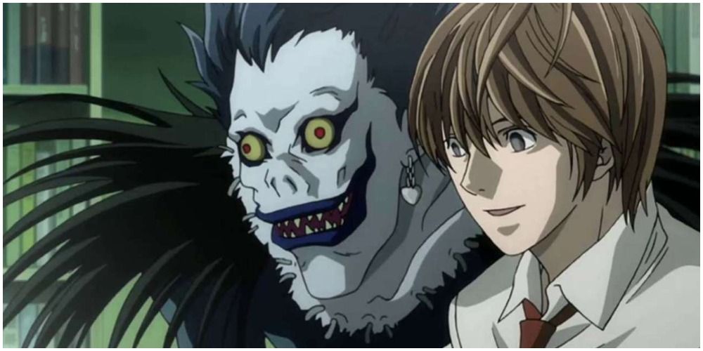 A shinigami and a highschool boy.