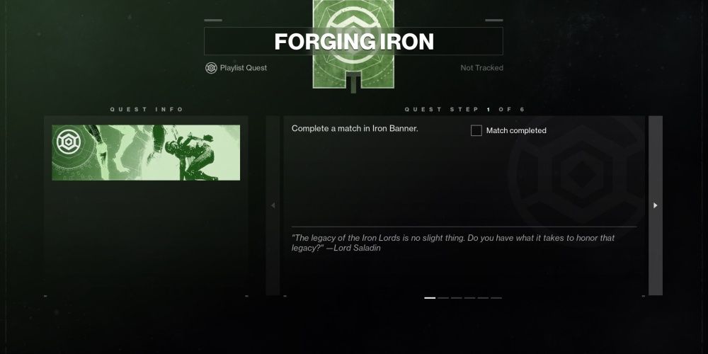 Destiny 2 Forging Iron Quest Start