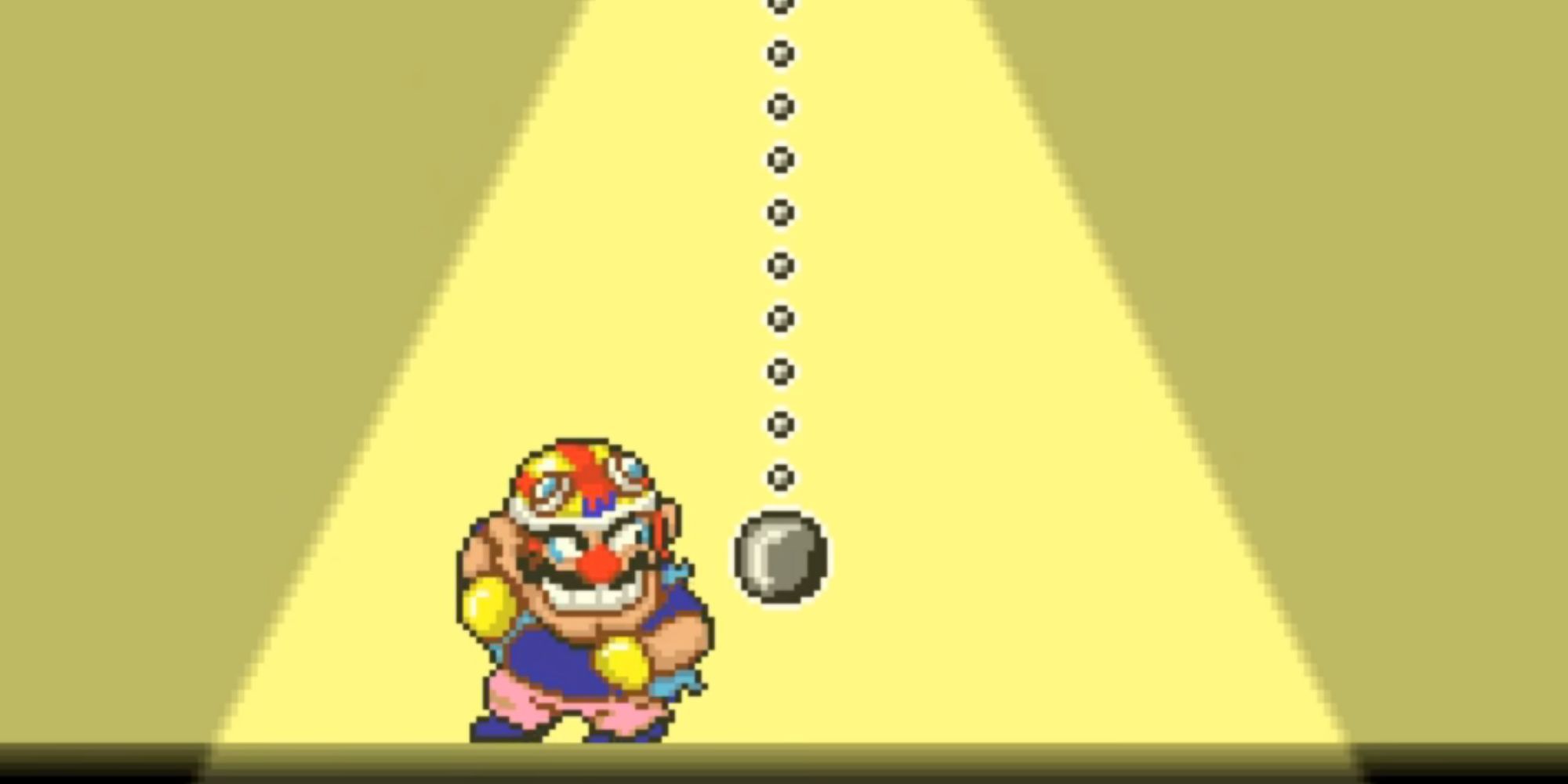 Wario prepares to hit a punching bag in WarioWare Inc.