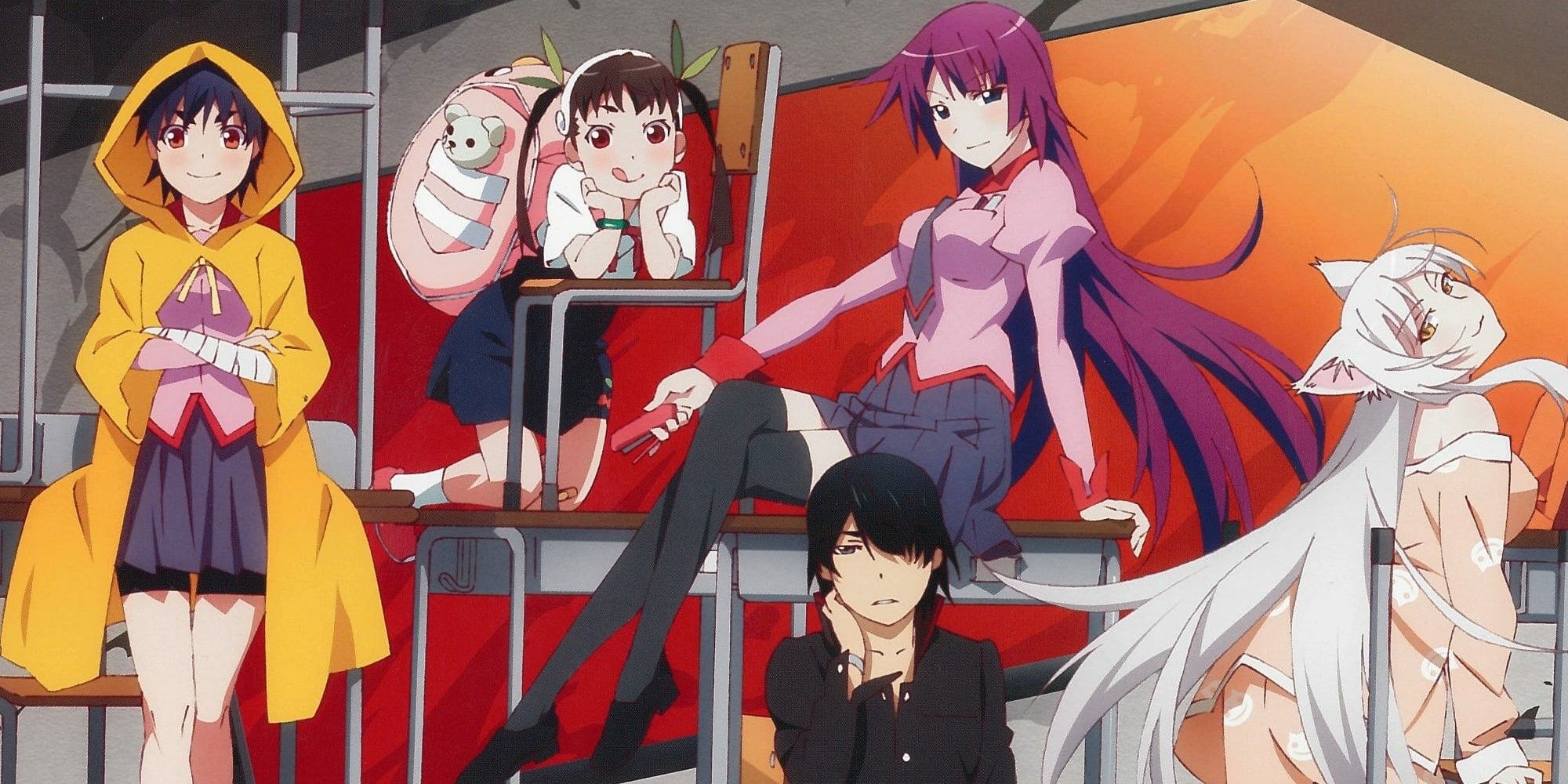 Many main characters from the Monogatari series