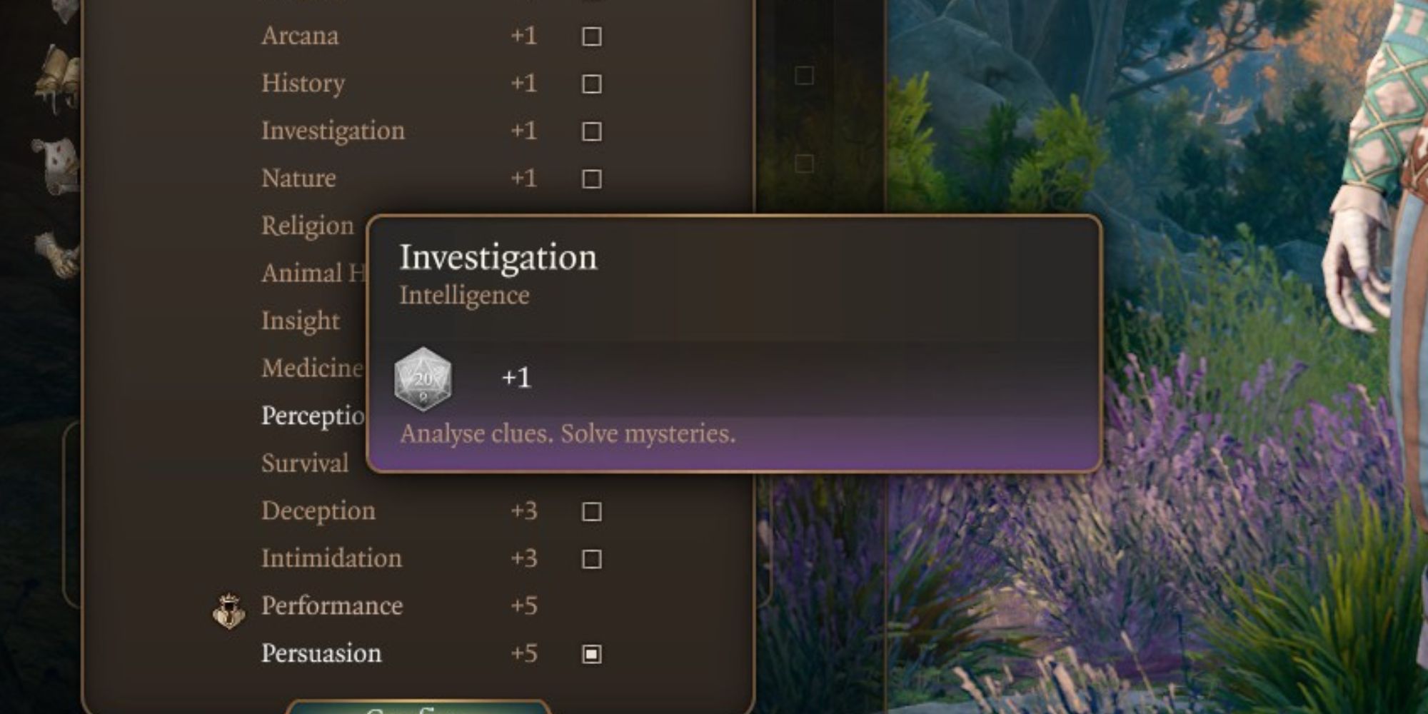 The Investigation skill in Baldur's Gate 3