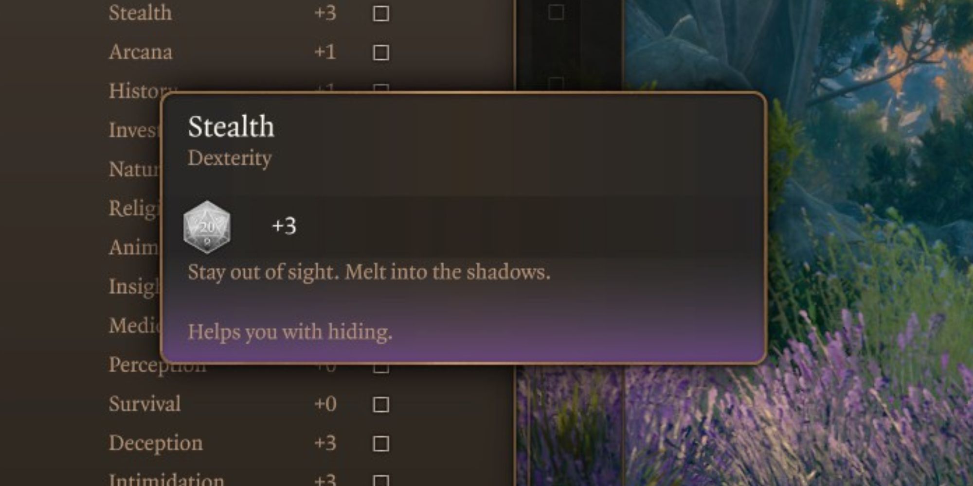 The Stealth skill in Baldur's Gate 3