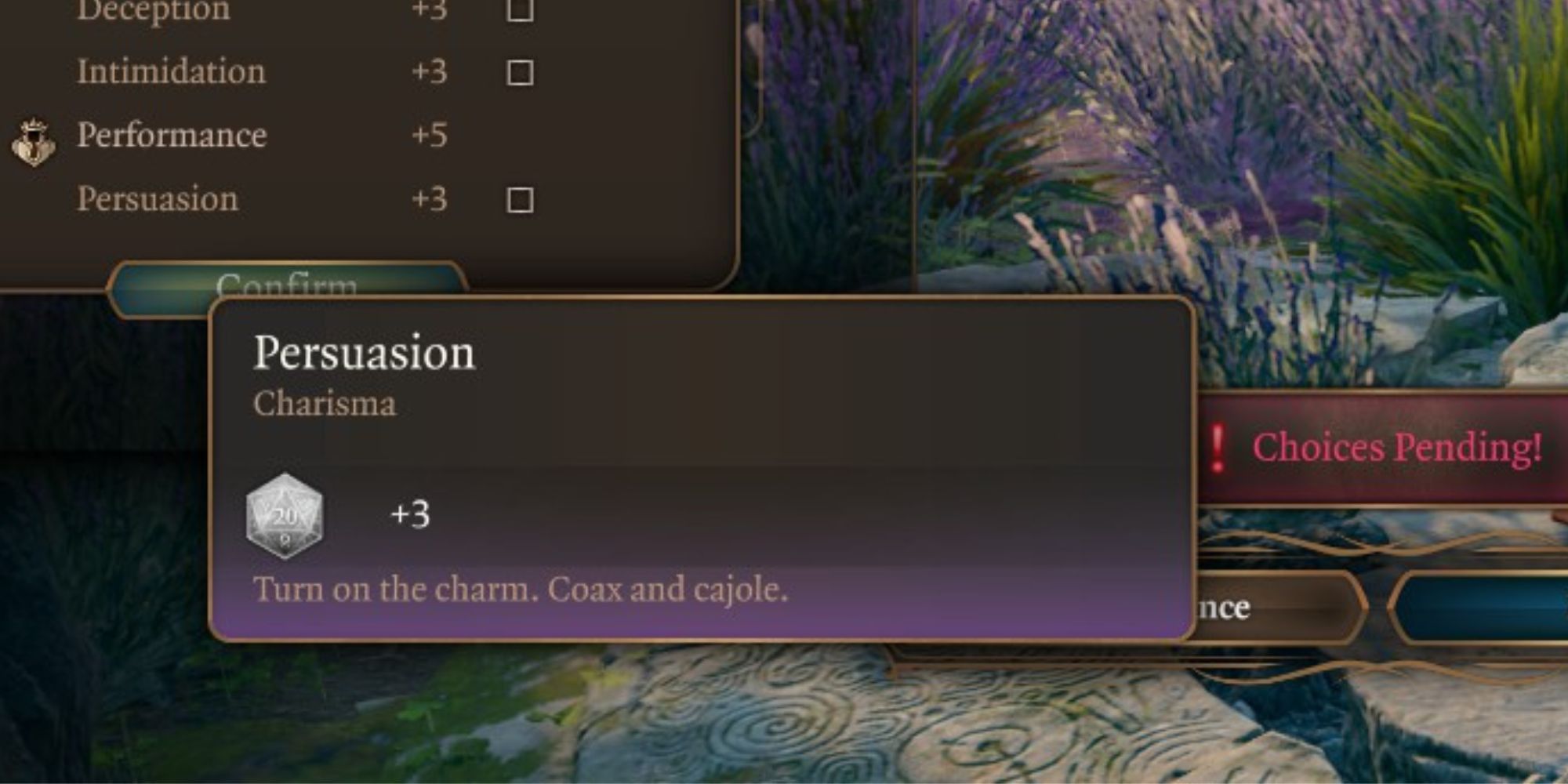 The Persuasion skill in Baldur's Gate 3