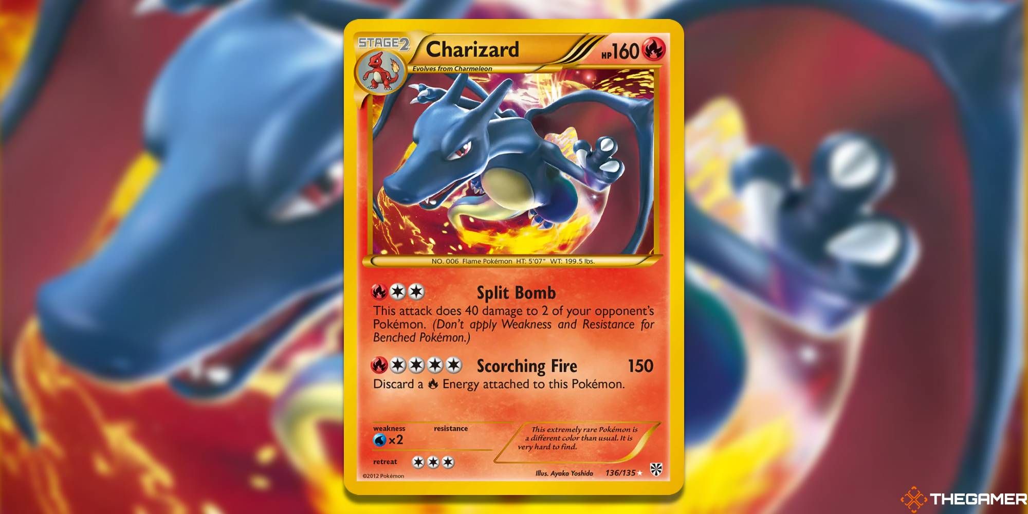 Charizard PS 136 by Ayako Yoshida in the Pokemon TCG.