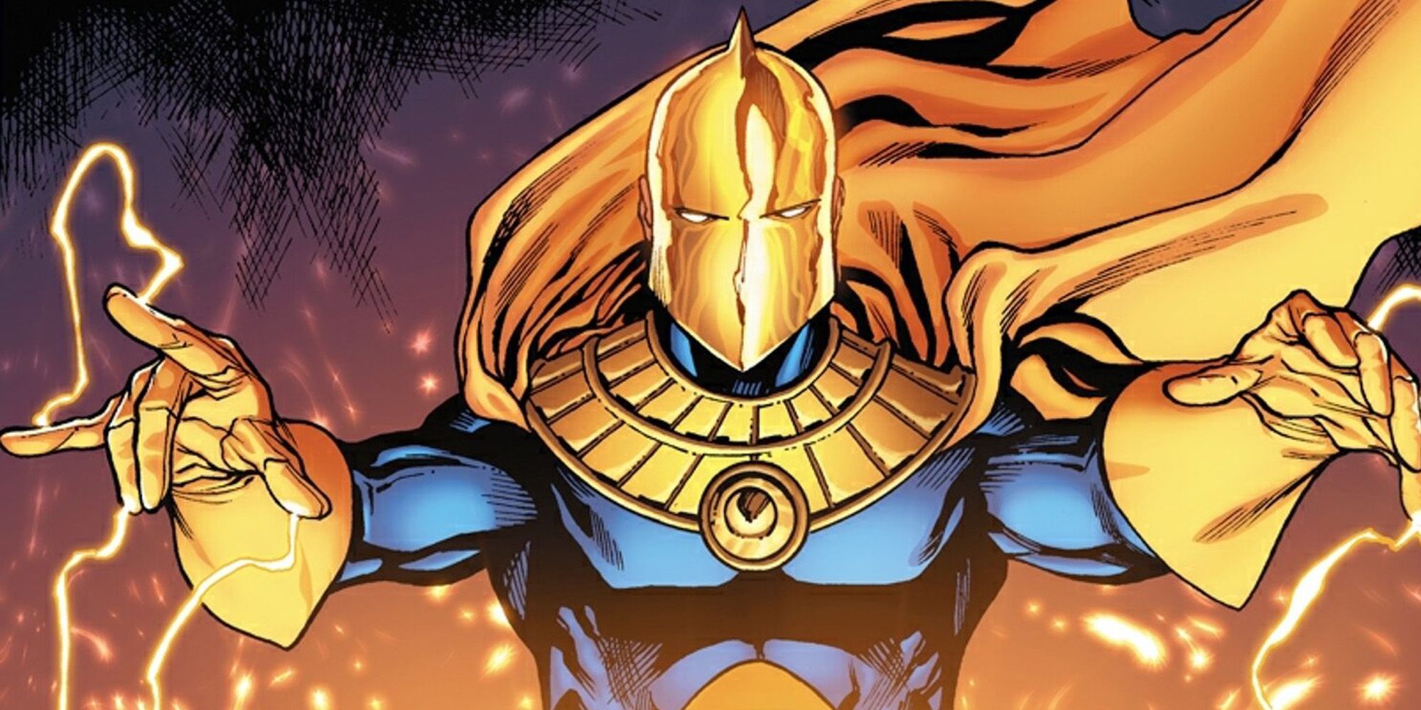 Doctor Fate about to cast a spell in DC Comics