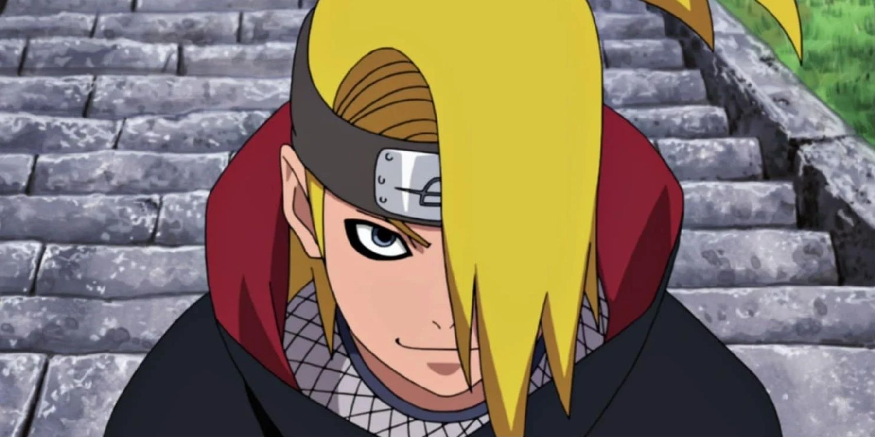 Deidara of the Akatsuki Smiling In Naruto