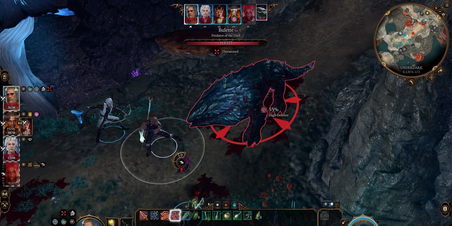 Bulette in combat in baldur's gate 3.