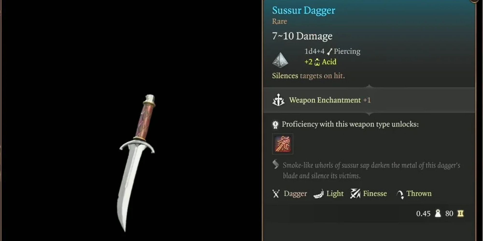 Baldur's Gate 3 Sussur Dagger