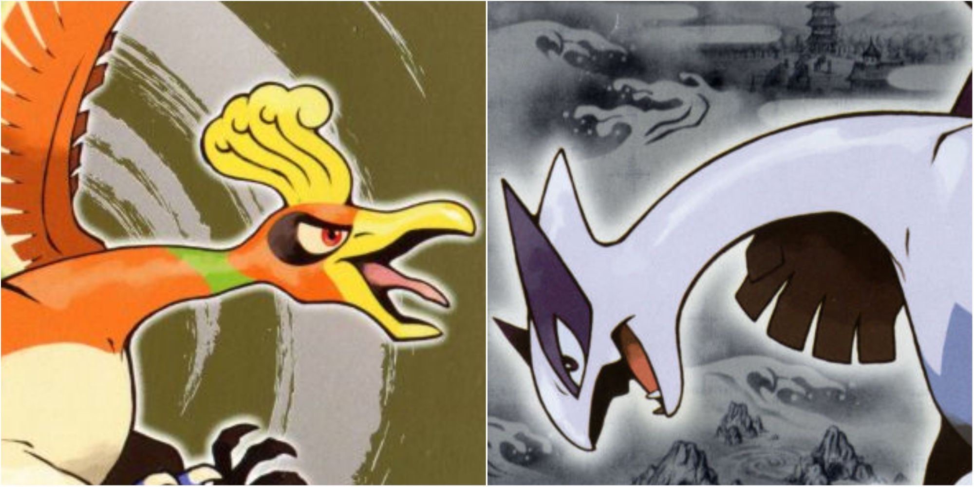 Ho-oh and Lugia from Pokemon HeartGold and SoulSilver.