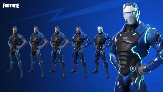 The best Fortnite skin - Carbide on blue background