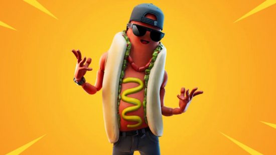 The best Fortnite skins - the Brat skin on orange background