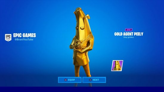 The best Fortnite skins - Golden Peely