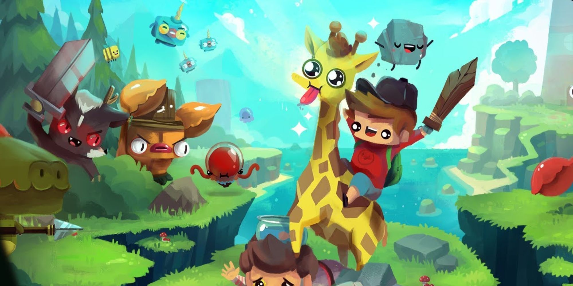 A boy riding Giraffe in The Adventure Pals