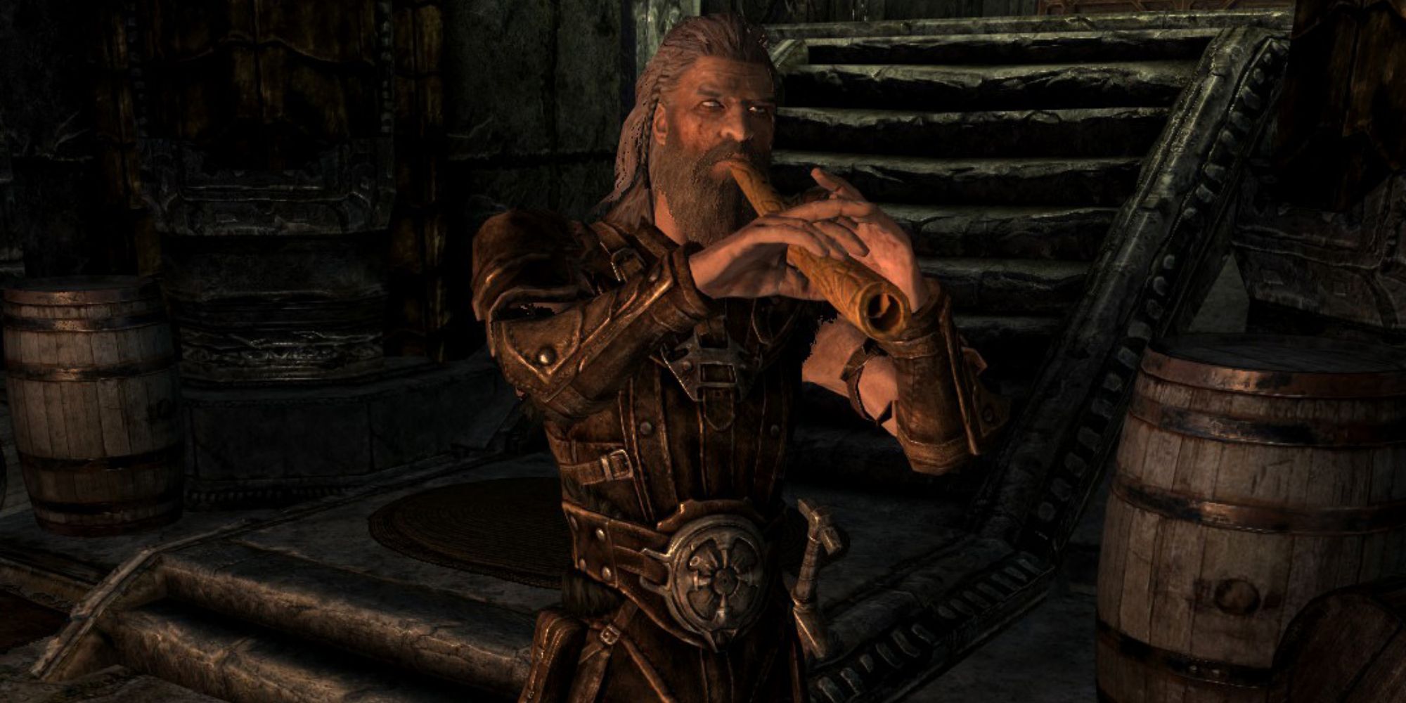 Skyrim Ogmund playing the flute