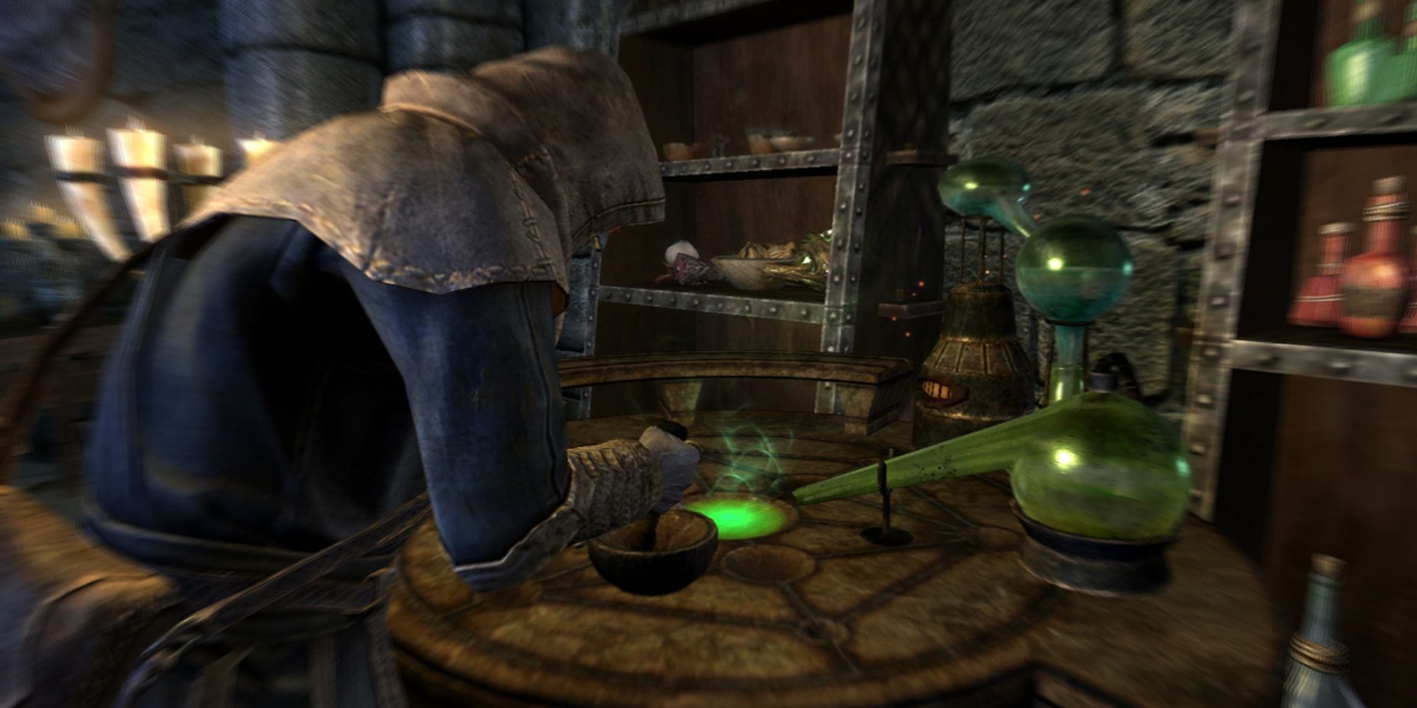 Skyrim mage using alchemy lab