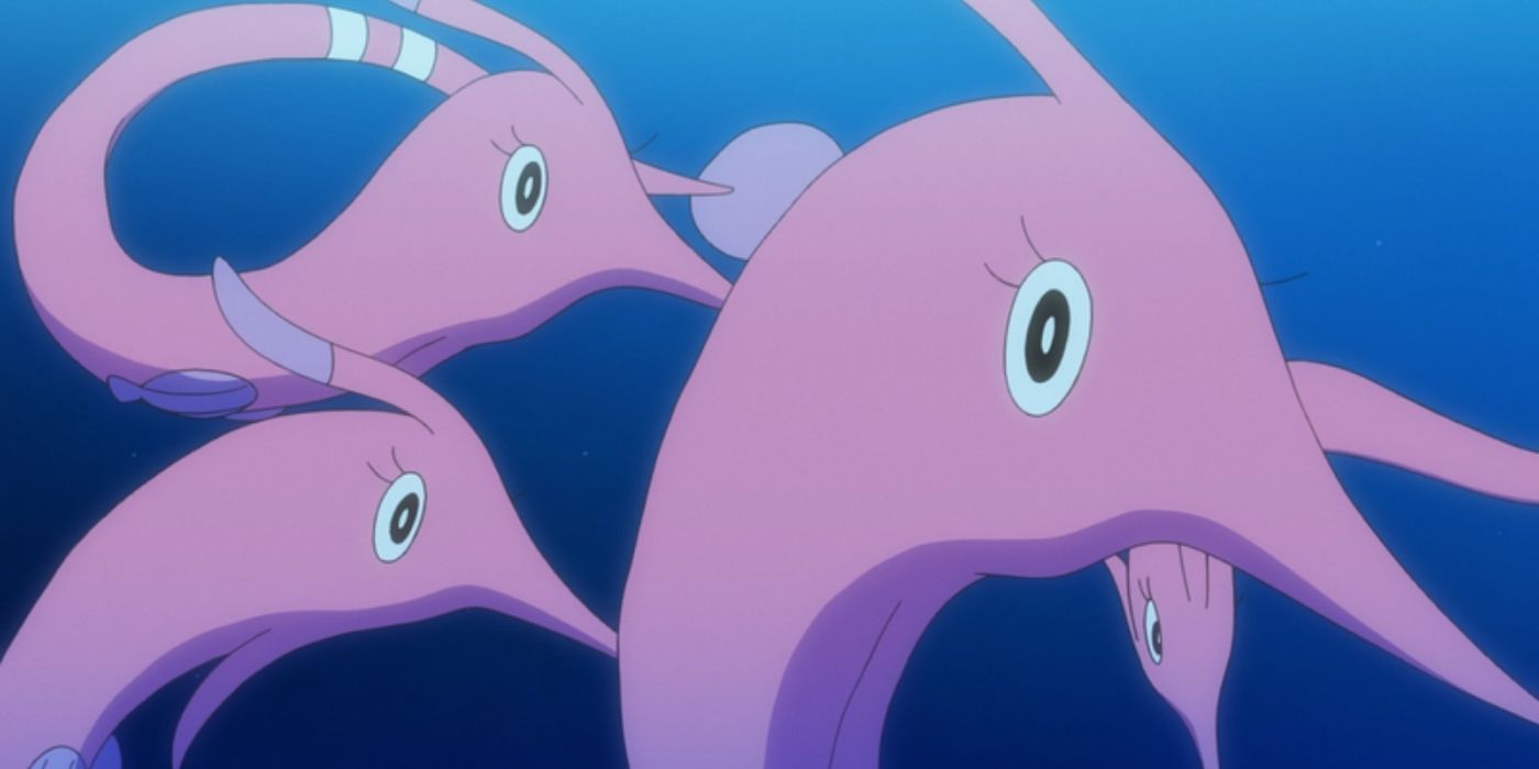 Three gorebyss in Pokemon anime