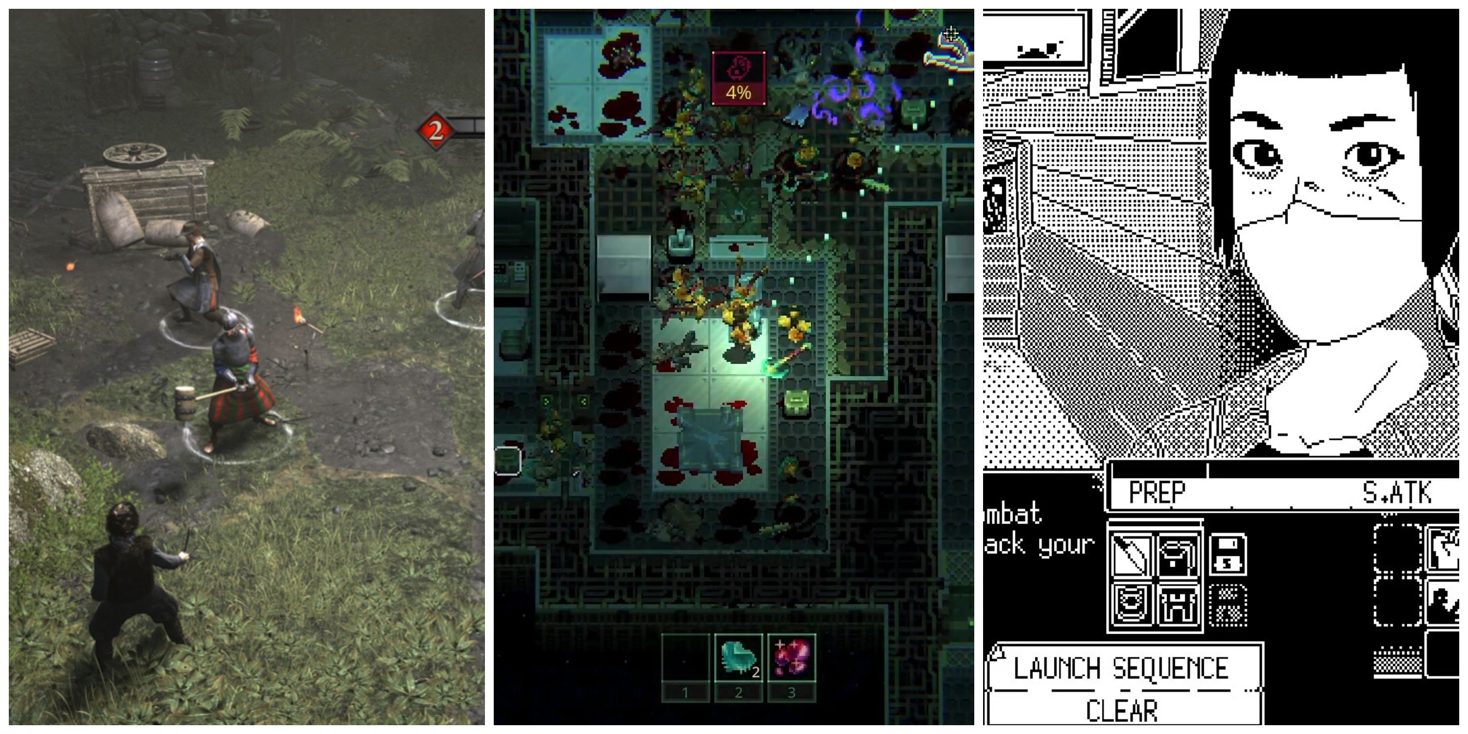 Darkest Tactical Indie Games (Featured Image) - Beast + Quasimorph + World Of Horror