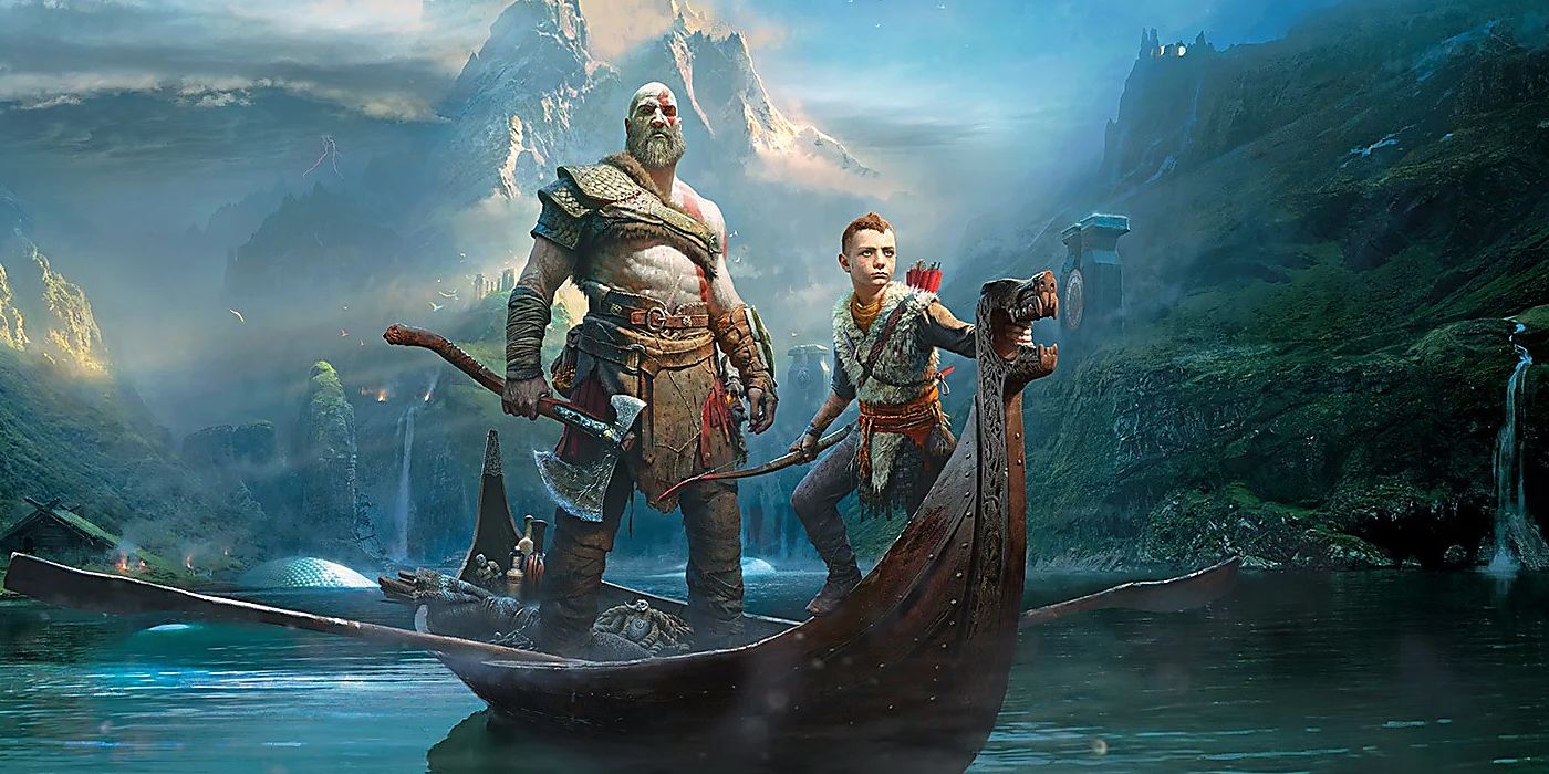 god of war kratos atreus main art