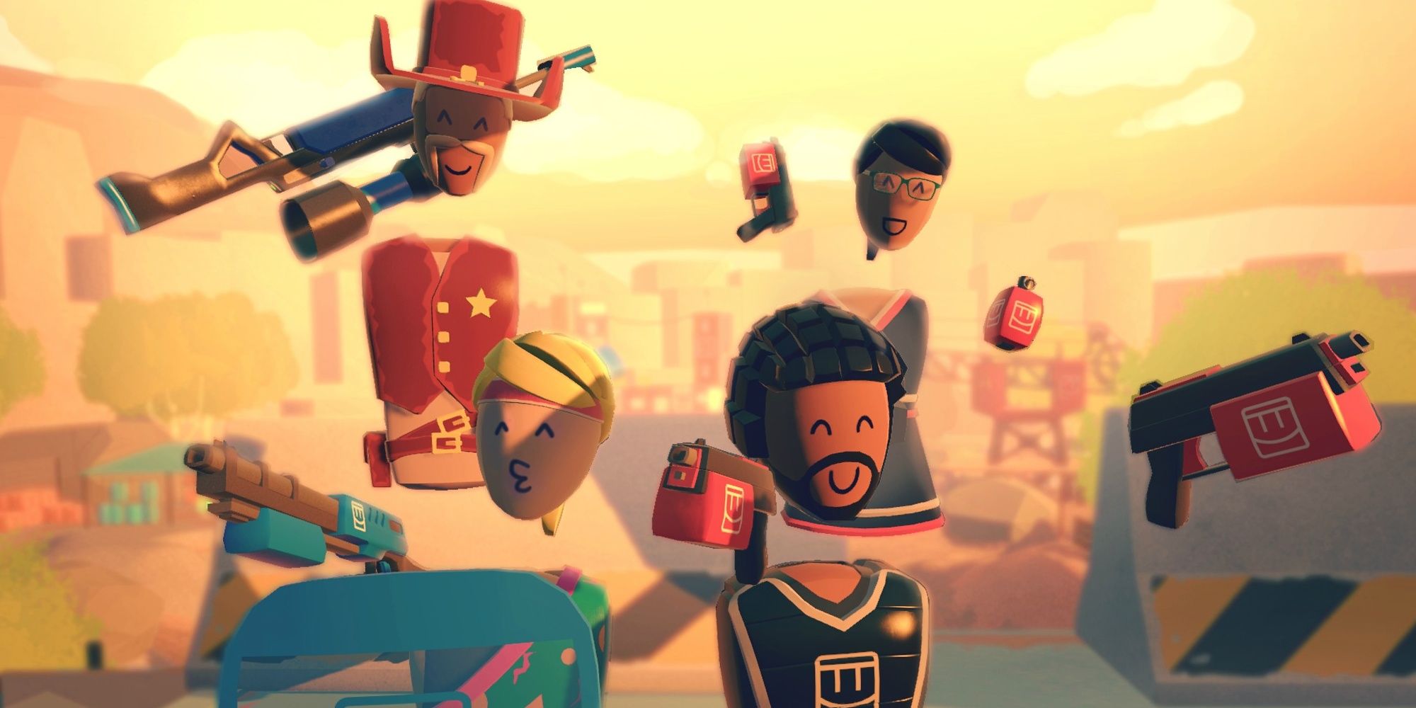 Rec Room, 4 people w/ toy guns, having fun