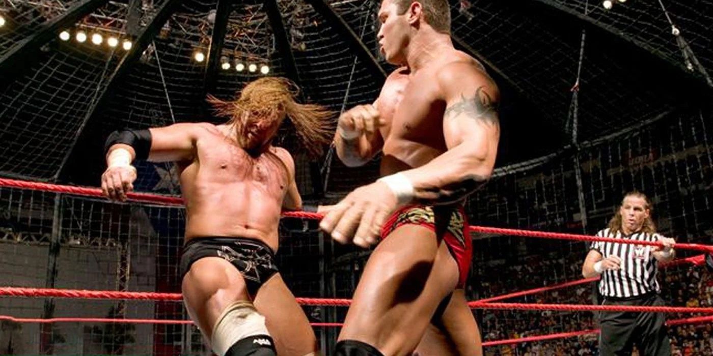 Randy Orton slapping Triple H, also Shawn Michaels