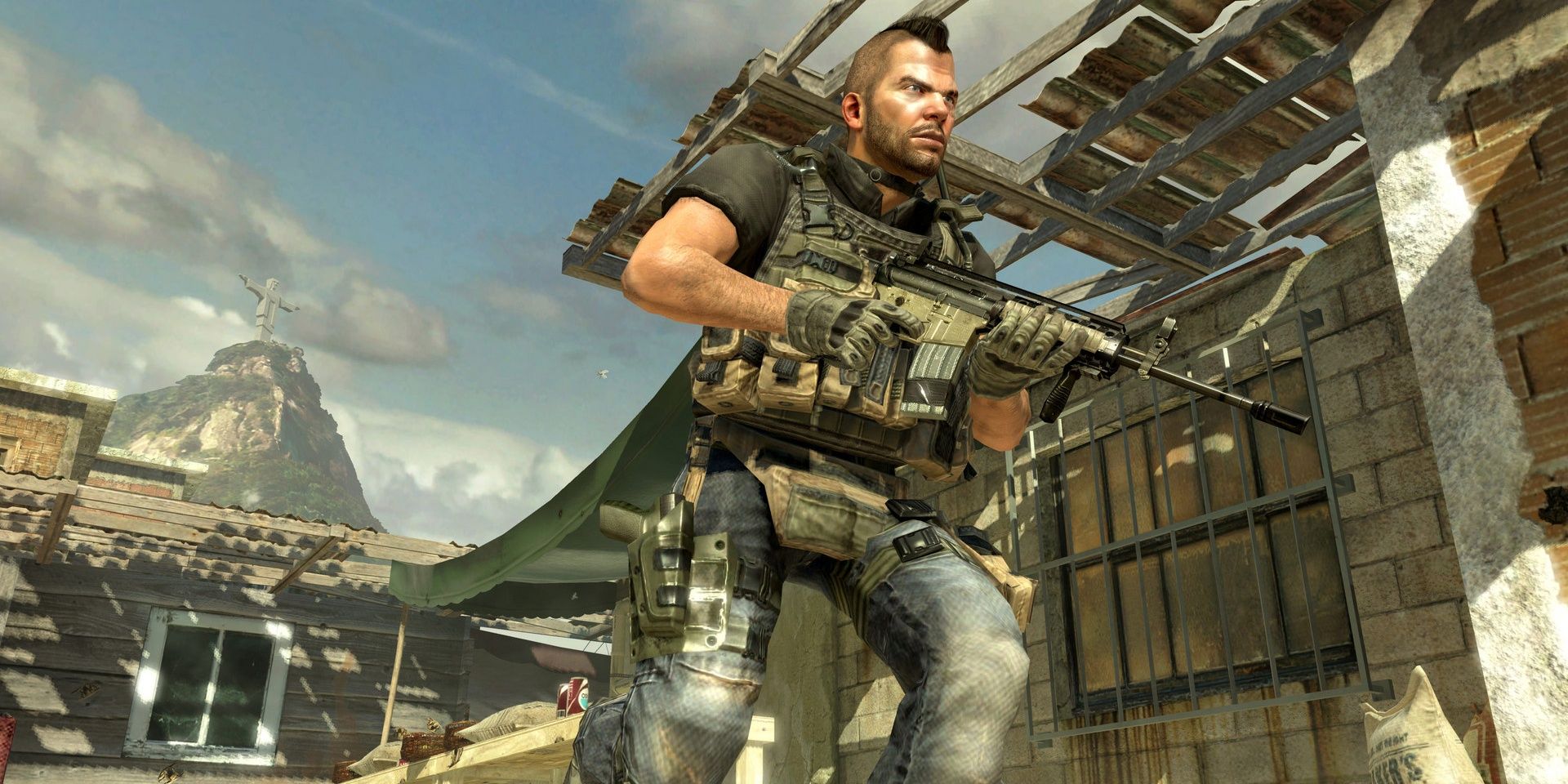 Call Of Duty Modern Warfare 2 screenshot of Soap MacTavish holding a gun, while running.