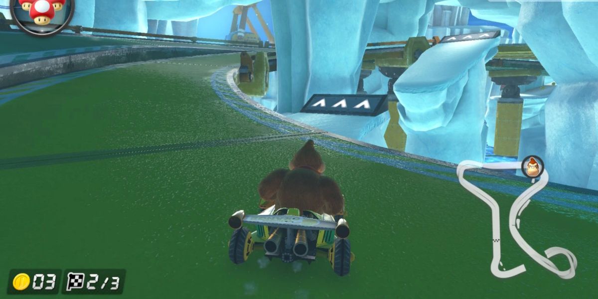 Mario Kart 8 Ice Ice Outpost Shortcut