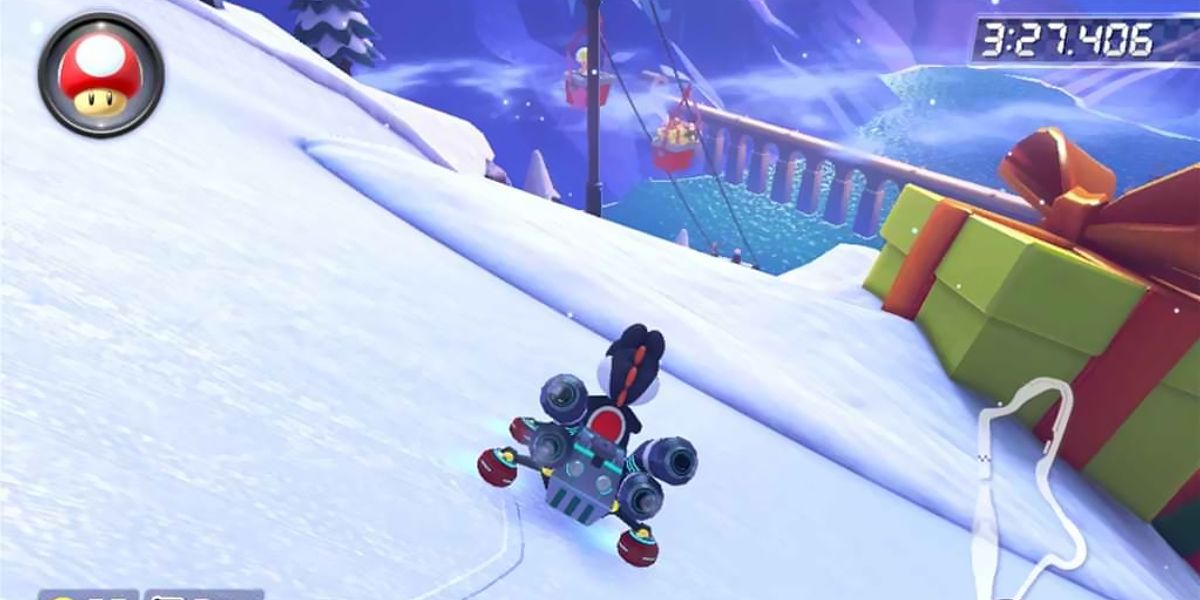 Mario Kart 8 Merry Mountain Shortcut Still