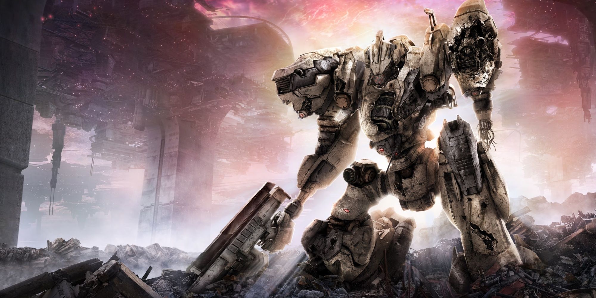 Armored Core VI: Fires Of Rubicon image showing the cover art depicting a destroyed mech.