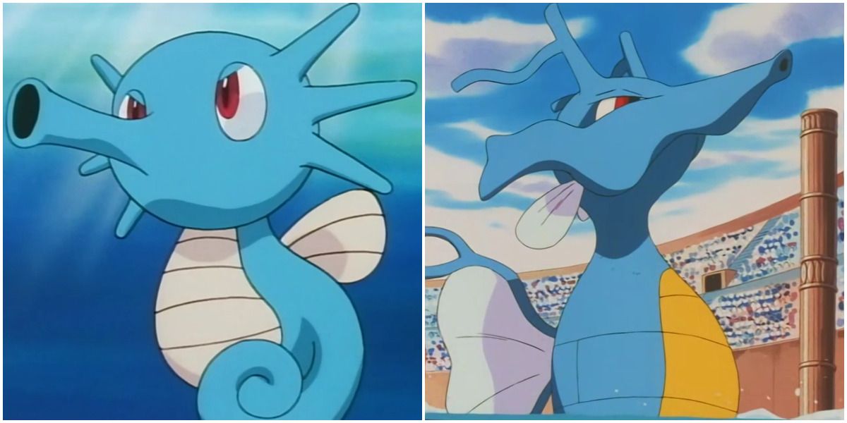 Horsea and Kingdra in Pokemon