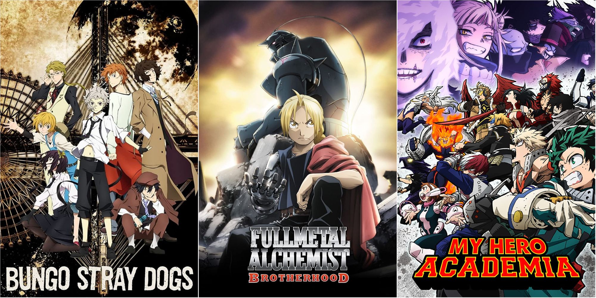 bungo stray dogs fullmetal alchemist brotherhood my hero academia