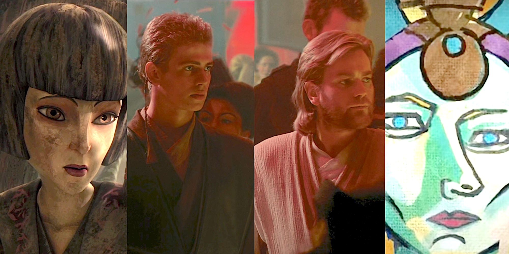 Padawan Kalifa, Anakin and Obi-wan, and Satine's mural