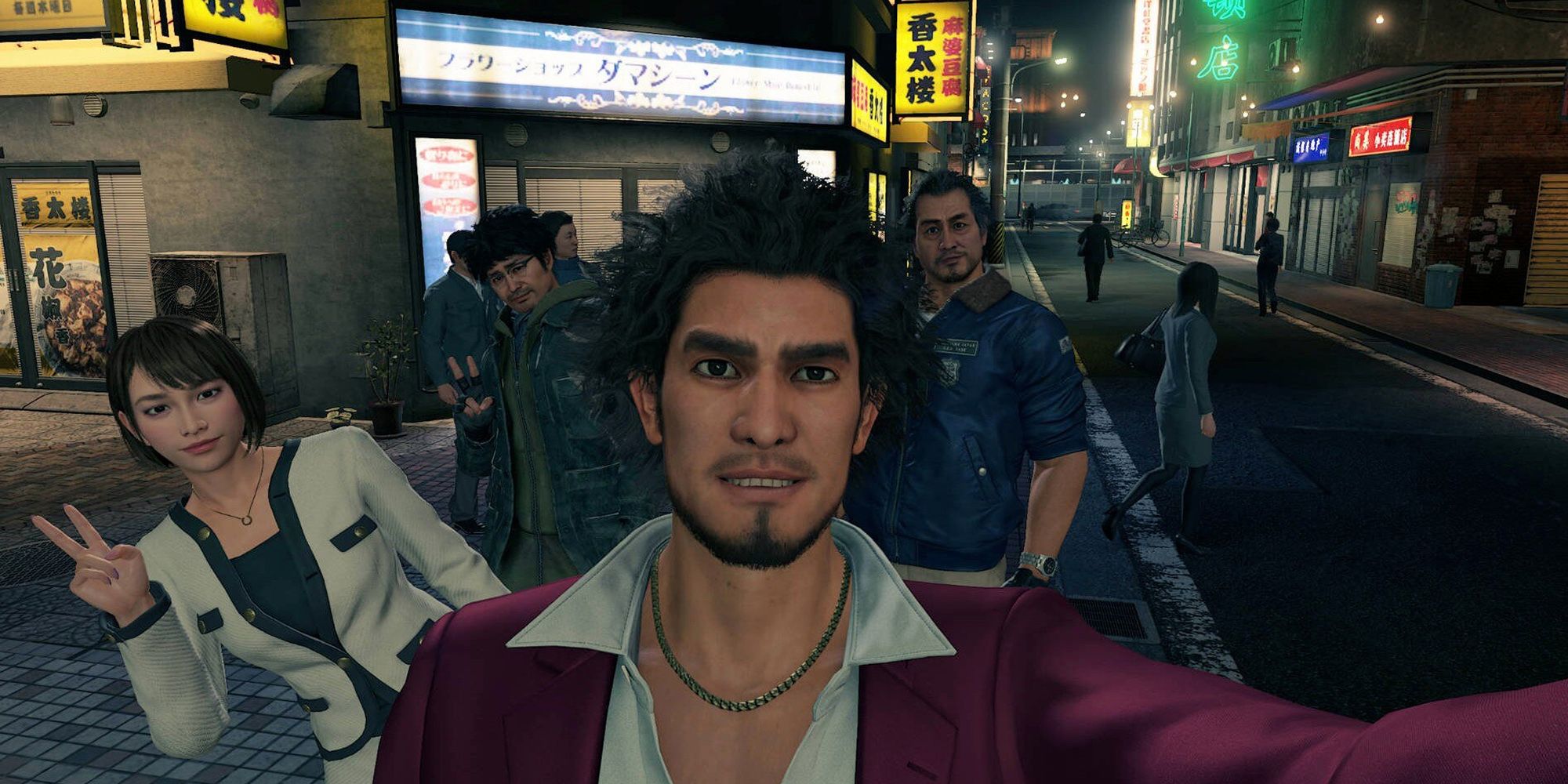 Yakuza Like A Dragon - Group Selfie With Saeko, Nanba, Ichiban, And Adachi