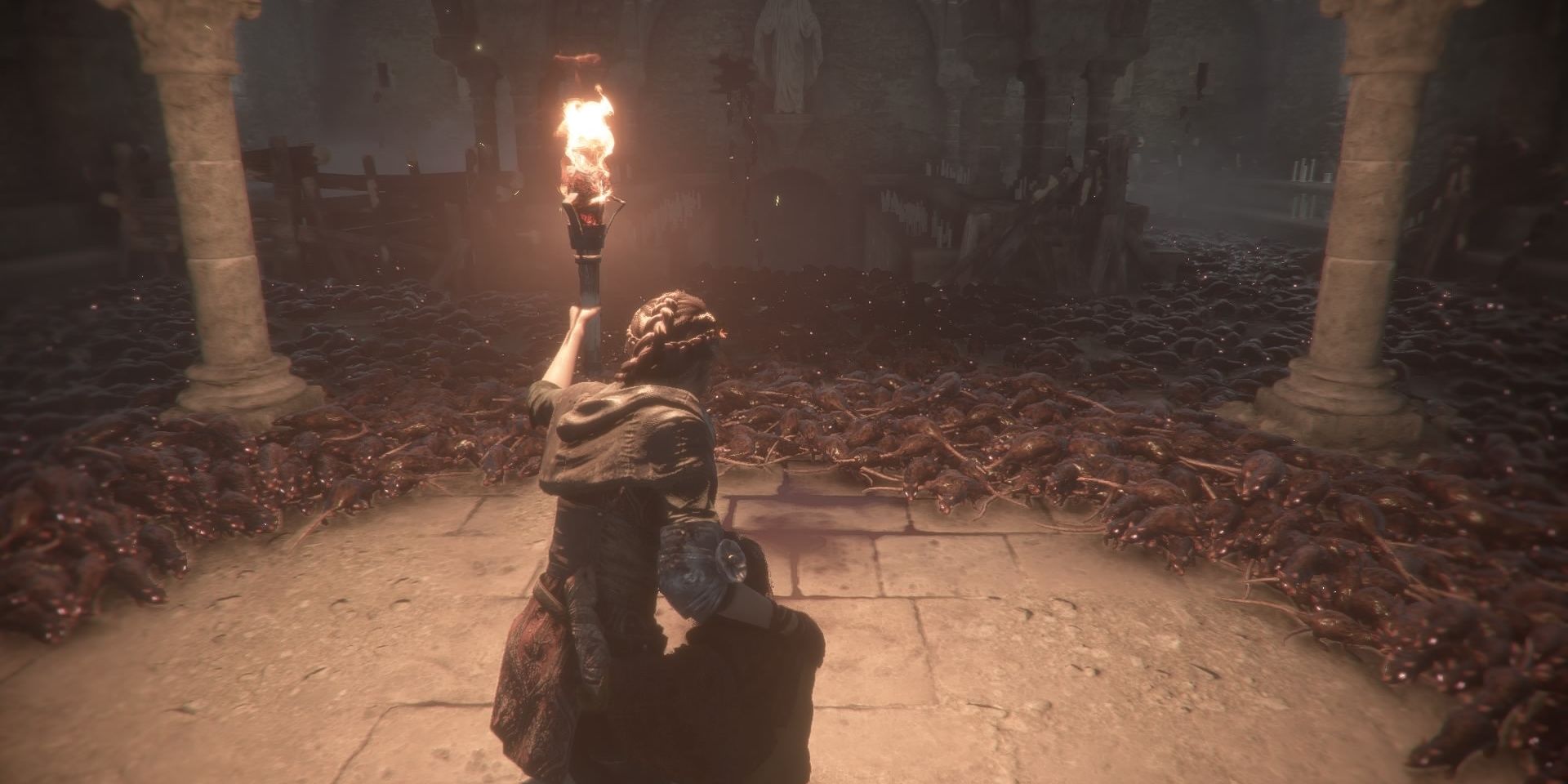 Rats flee from the light in A Plague Tale: Innocence.