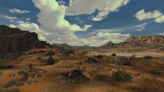 Get realistic deserts with the Nevada Skies mod, one of the best Fallout New Vegas mods.