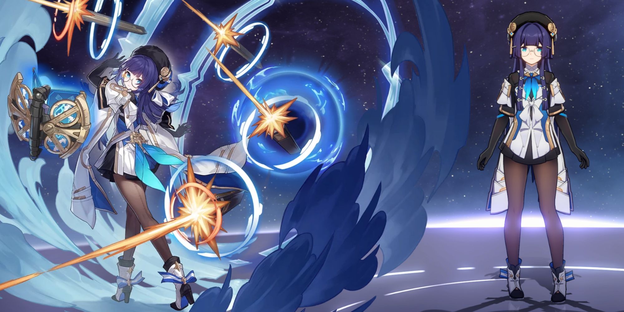 Pela splash art over the character in the Honkai Star Rail game menu.