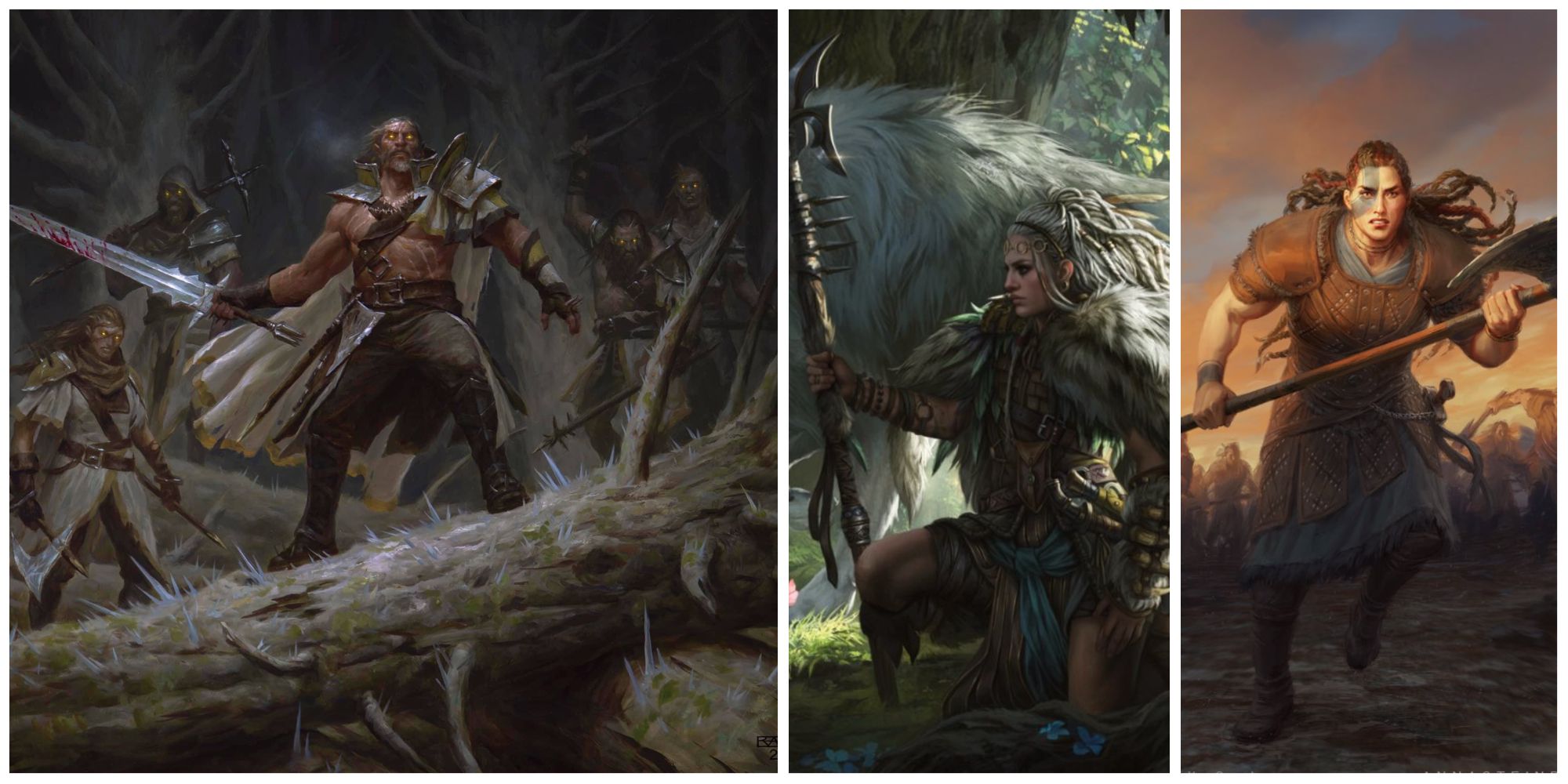 Magic the Gathering Werewolf Commander Feature Image Saskia the Unyielding Neyith of the Dire Hunt Tovolar, Dire Overlord