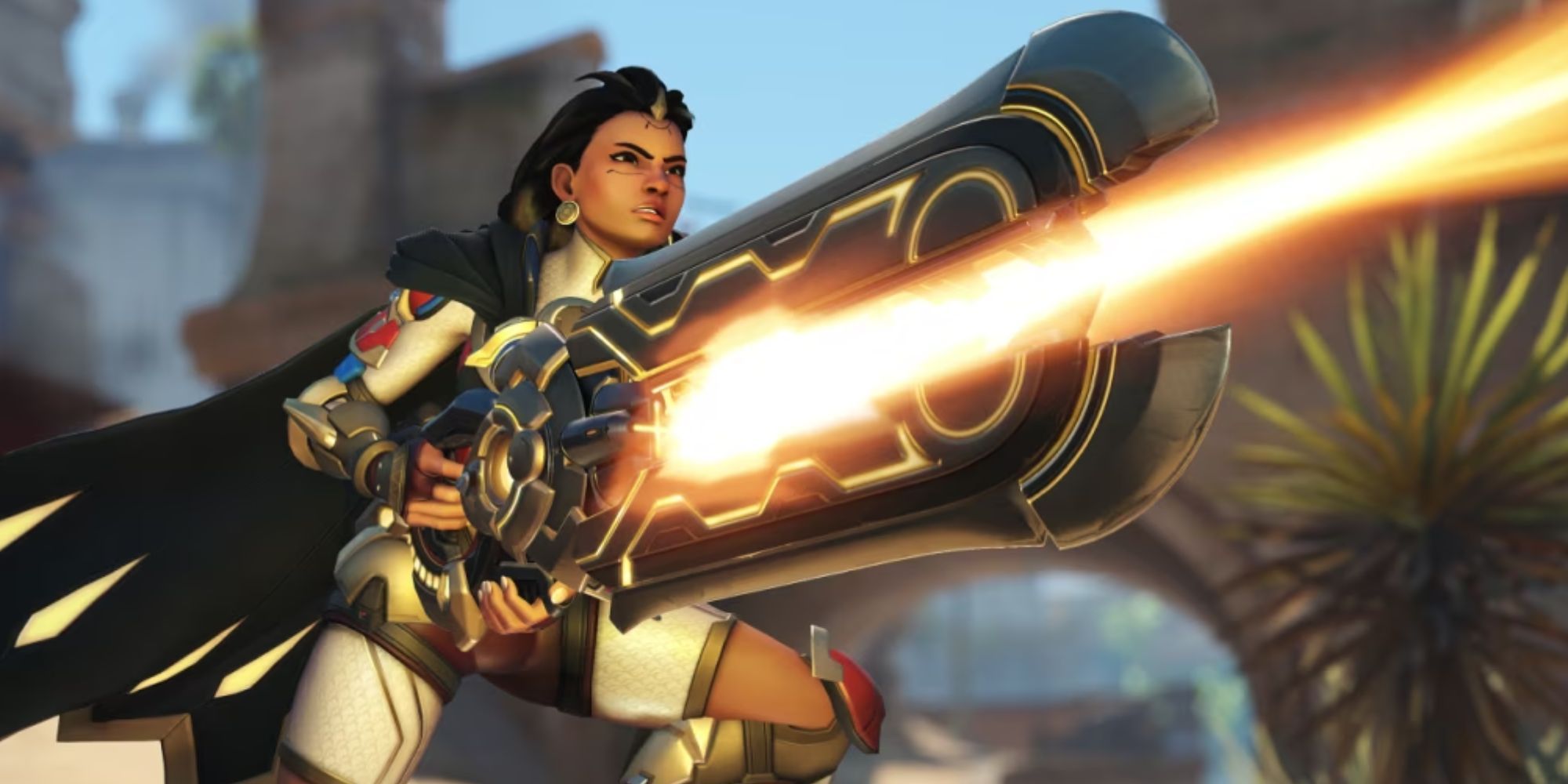 Illari using her Solar Rife in Overwatch 2.